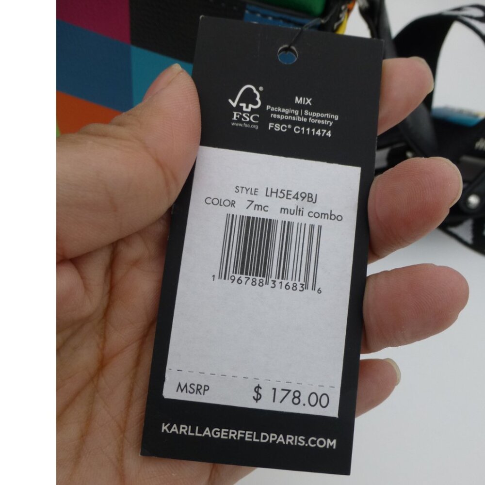 NWT Karl Lagerfeld Maybelle Crossbody in Multi Color Bright w/ Detachable Coin - Picture 6 of 16